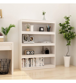 Bibliothèque/Séparateur de pièce Blanc 100x30x135,5 cm Pin