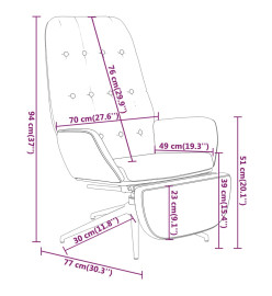 Chaise de relaxation et repose-pied Gris foncé Tissu microfibre