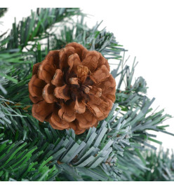 Sapin de Noël artificiel pré-éclairé et pommes de pin 210 cm