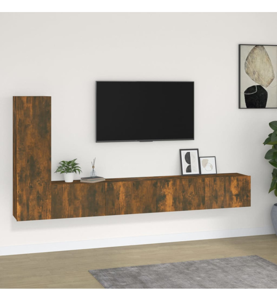 Ensemble de meubles TV 3 pcs Chêne fumé Bois d'ingénierie