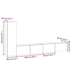 Ensemble de meubles TV 3 pcs Chêne fumé Bois d'ingénierie