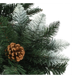 Sapin de Noël artificiel pré-éclairé et pommes de pin 210 cm