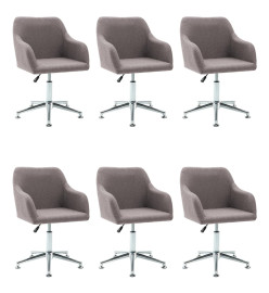 Chaises pivotantes à manger lot de 6 taupe tissu