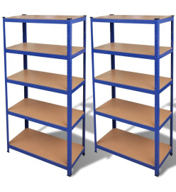 Étagère de rangement 2 pcs Bleu