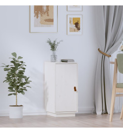 Buffet Blanc 34x40x75 cm Bois massif de pin