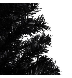 Sapin de Noël artificiel pré-éclairé et support noir 150 cm PVC