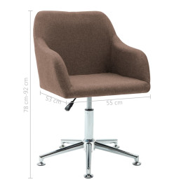 Chaise pivotante de bureau Marron Tissu