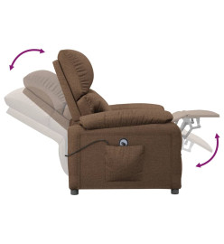 Fauteuil inclinable électrique Marron Tissu