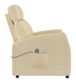 Fauteuil inclinable électrique Crème Tissu