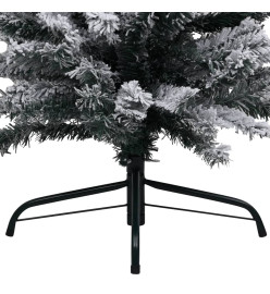 Sapin de Noël mince pré-éclairé flocon de neige vert 240 cm PVC