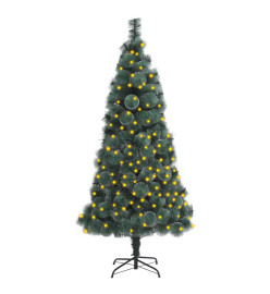 Sapin de Noël artificiel pré-éclairé vert 150 cm PVC et PE