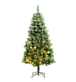 Sapin de Noël artificiel articulé 300 LED et boules 180 cm