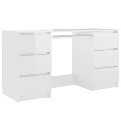 Bureau Blanc brillant 140x50x77 cm Aggloméré