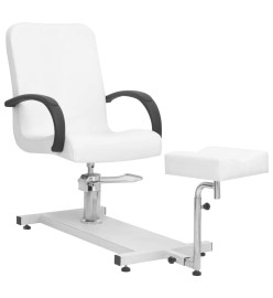 Fauteuil de massage et repose-pied Blanc 127x60x98cm Similicuir