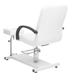 Fauteuil de massage et repose-pied Blanc 127x60x98cm Similicuir