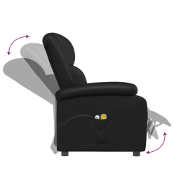 Fauteuil électrique de massage Noir Similicuir