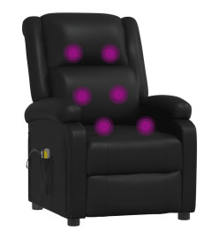 Fauteuil électrique de massage Noir Similicuir