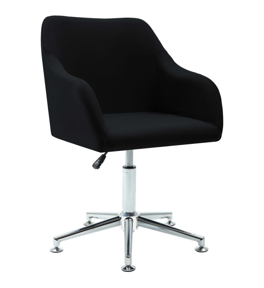 Chaise pivotante de bureau Noir Tissu