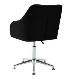 Chaise pivotante de bureau Noir Tissu