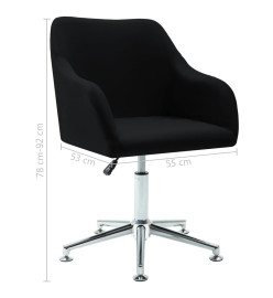 Chaise pivotante de bureau Noir Tissu