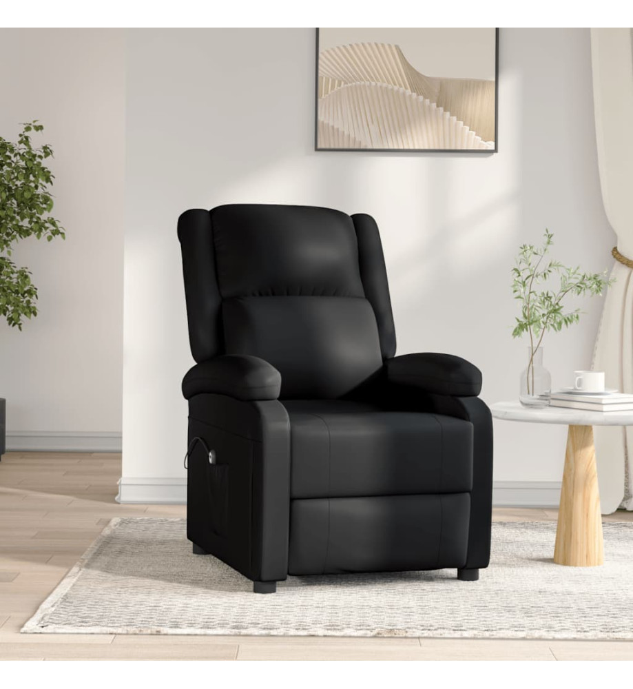 Fauteuil inclinable électrique Noir Similicuir