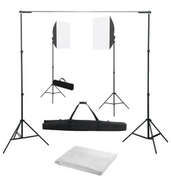 Kit de studio photo avec boîtes à lumière et toile de fond