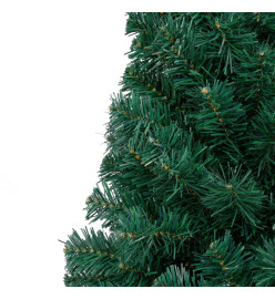 Sapin de Noël artificiel pré-éclairé moitié/support vert 240 cm