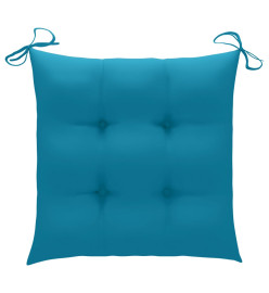 Mobilier à dîner d'extérieur pliable avec coussin 3 pcs Teck