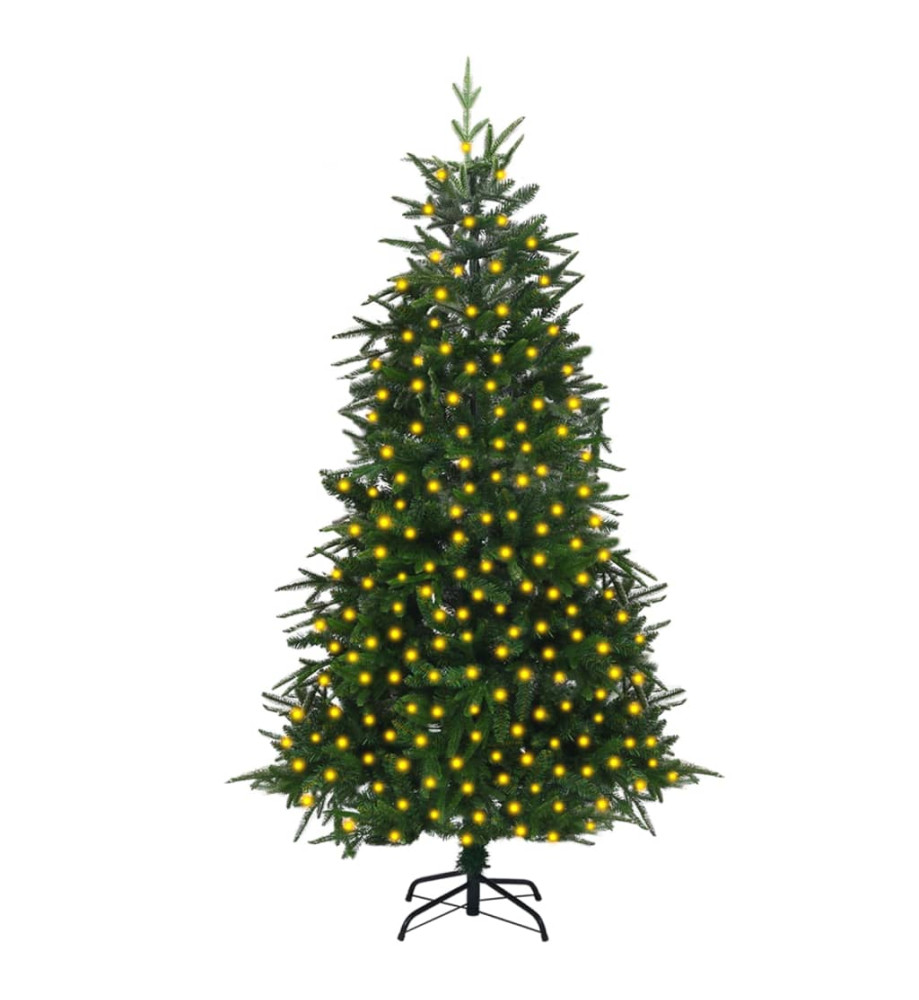 Sapin de Noël artificiel pré-éclairé vert 210 cm PVC et PE