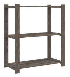 Support de rangement à 3 niveaux gris 80x38x90 cm bois de pin