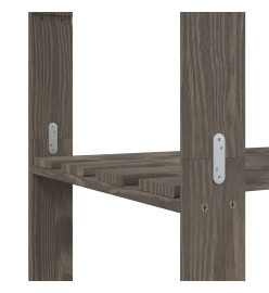 Support de rangement à 3 niveaux gris 80x38x90 cm bois de pin