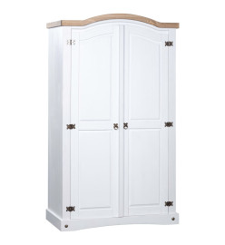 Garde-robe avec 2 portes Gamme Corona pin mexicain Blanc