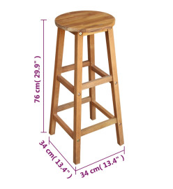 Table et tabourets de bar 7 pcs Bois d'acacia massif