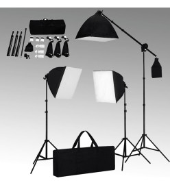 Kit de studio photo avec boîtes à lumière et toile de fond