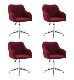 Chaises pivotantes à manger lot de 4 rouge bordeaux tissu