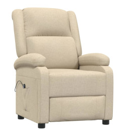 Fauteuil inclinable électrique Crème Tissu