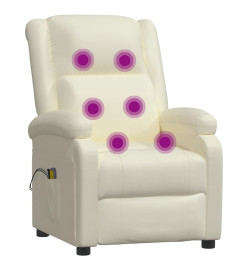 Fauteuil de massage électrique Blanc Similicuir