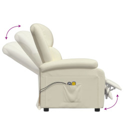 Fauteuil de massage électrique Blanc Similicuir