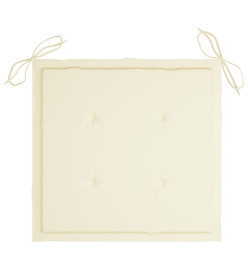 Mobilier à dîner d'extérieur pliable avec coussin 3 pcs Teck