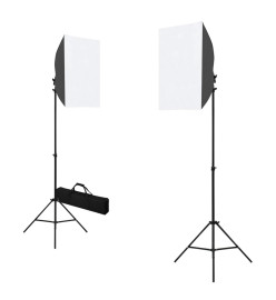 Kit de studio photo avec boîtes à lumière et toile de fond