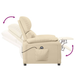 Fauteuil inclinable électrique Crème Tissu