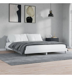 Cadre de lit blanc brillant 160x200 cm bois d'ingénierie