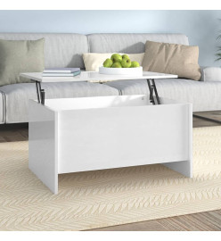 Table basse Blanc brillant 80x55,5x41,5 cm Bois d'ingénierie