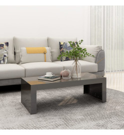 Table basse Gris brillant 110x50x35 cm Aggloméré