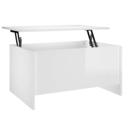 Table basse Blanc brillant 80x55,5x41,5 cm Bois d'ingénierie