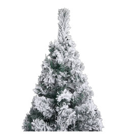 Sapin de Noël mince pré-éclairé flocon de neige vert 120 cm PVC