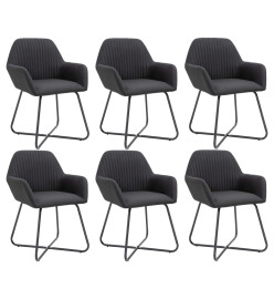 Chaises à manger lot de 6 noir tissu