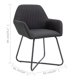 Chaises à manger lot de 6 noir tissu