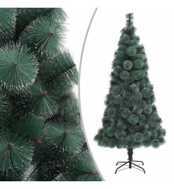 Sapin de Noël artificiel pré-éclairé et support vert 240 cm PET