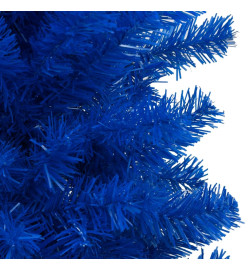 Sapin de Noël artificiel pré-éclairé et support bleu 240 cm PVC